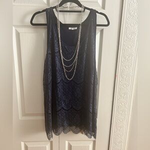 Maurices Navy Blue Lace Top